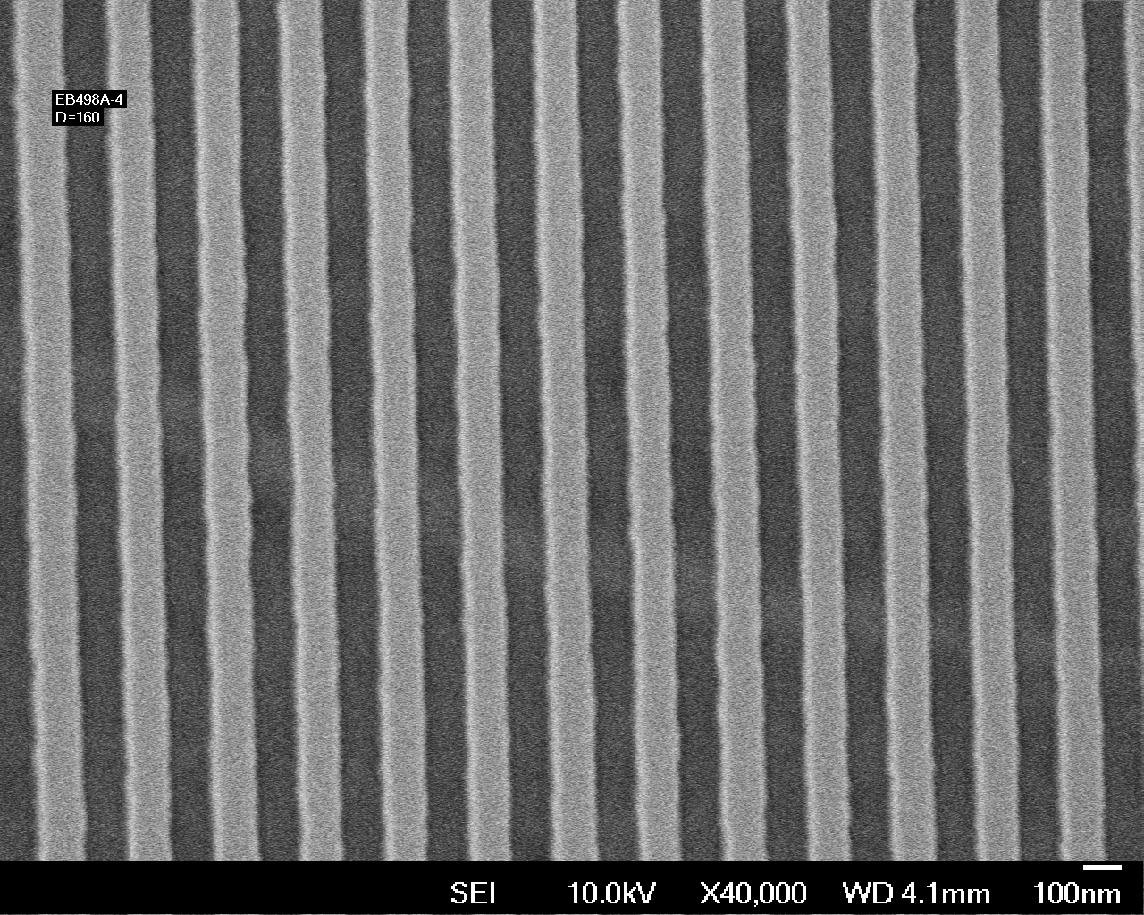 sem image with grating of lines